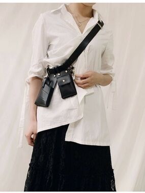 Crossbody, waist or Fanny pack vegan leather Belt